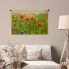 Lente - Bloemen - Rood - Klaproos - Gras - Groen Wandkleed katoen middel -sfeer4