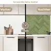 Visgraatstructuur - Tegels - Olijfgroen keuken achterwand 2 middel 871 -voor-na2_DE