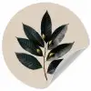 Laurierbladeren - Bloemknoppen - subtiel Wandcirkel behangsticker klein -3d