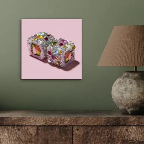 Sushi - Rolletjes - Steentjes - Kleurrijk aluminium wit klein -sfeer2