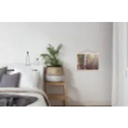 Roodborst - Tak - Bessen - Natuur textielposter latten blank klein -woonkamer
