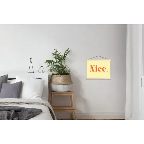 Nice - Oranje - Geel - Minimalistisch textielposter latten blank klein -woonkamer