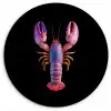 Kreeft - Paars - Roze - Zwart - Stippen - Lila Wandcirkel kunststof plaat 5mm dik klein -3d
