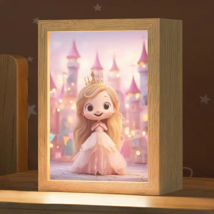 Prinses - Roze - Kasteel Light Box met kabel klein -zzz_3d_website