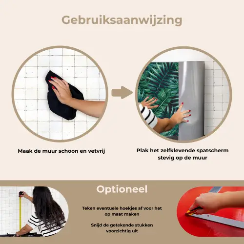 Jungle - Bladeren - Tropical keuken achterwand spatscherm middel -gebruiksaanwijzing_NL