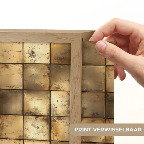 Geometrisch - Tegels - Goud Light Box met batterij (Wandlamp) middel 907 -USP_websiteprintNL