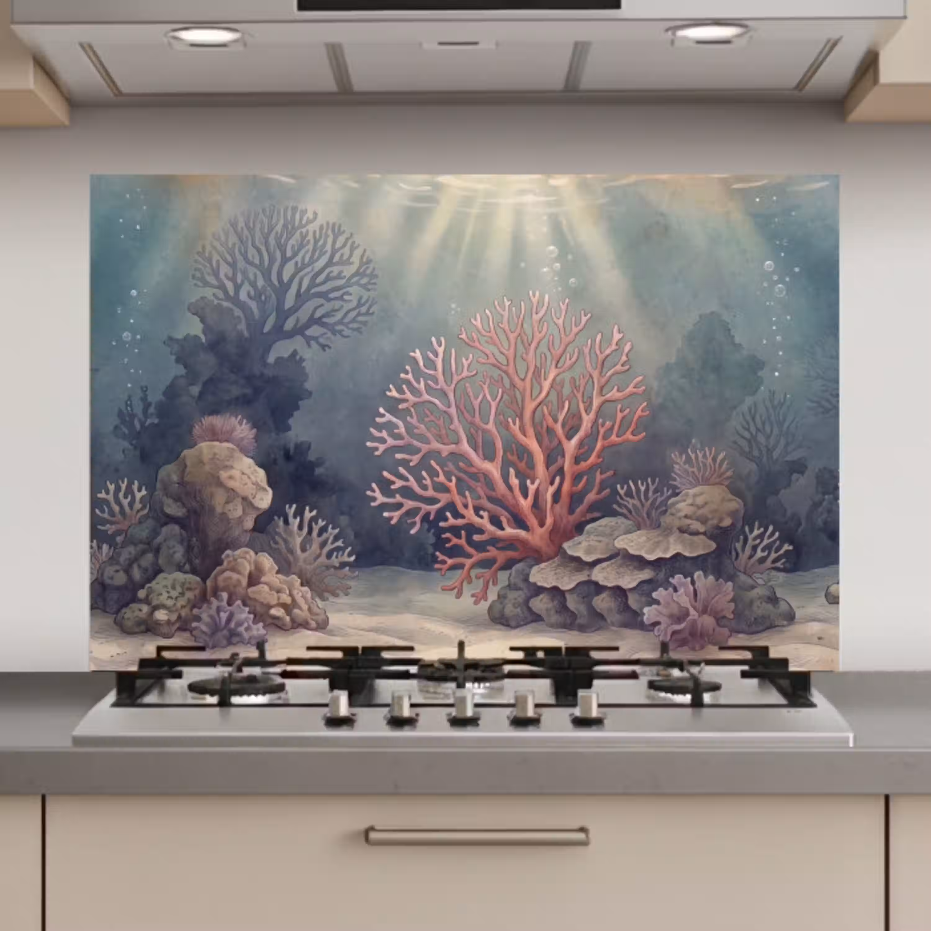 Koraal - Onderwater - Natuur - Roze keuken achterwand spatscherm klein -3d_website