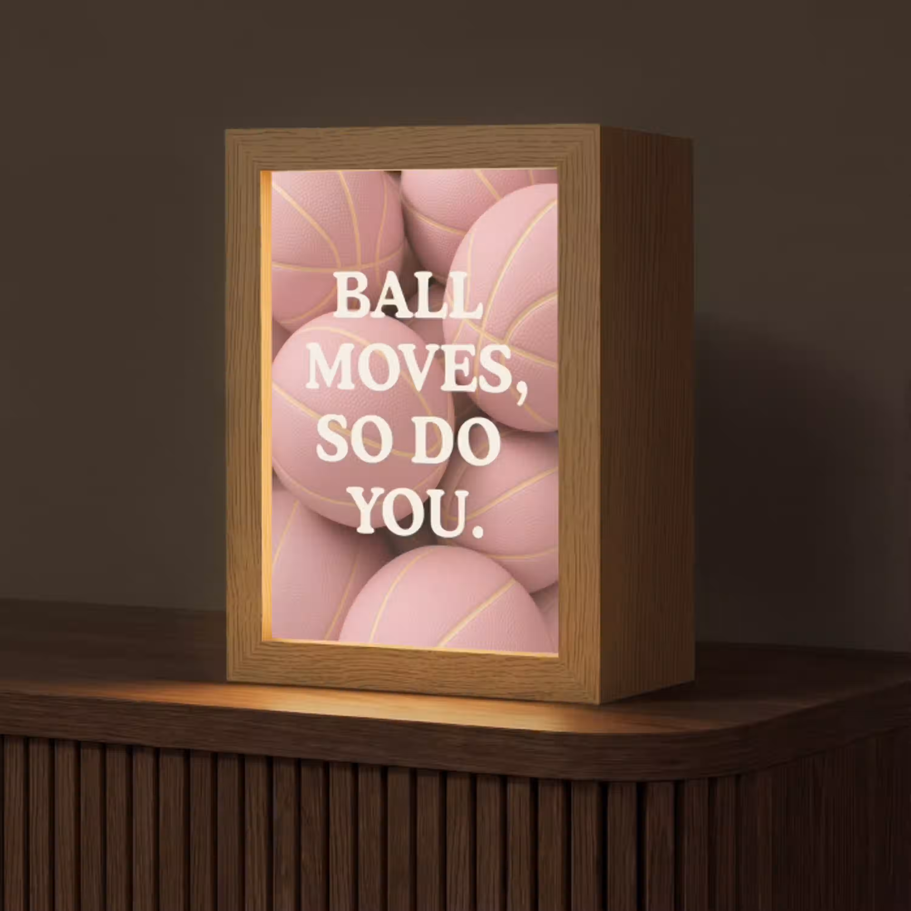 Basketballen - Roze - Quote - Sportief Light Box met kabel (Tafellamp) klein -z3d_website