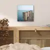 Houten steiger - Helderblauwe lucht aluminium wit klein -sfeer3