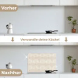 Golven - Structuur - Beige keuken achterwand spatscherm klein 900 -voor_na_DE
