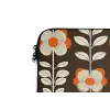Bloemen - Retro - Bruin laptophoes neopreen klein 279 -detail