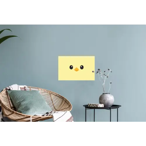 Kuiken - Vrolijk - Geel - Minimalistisch Muursticker klein -plant
