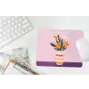 Tulpen - Vaas - Strepen - Paars muismat rubber klein -witbureau