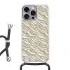 Golven - Wit - Minimalistisch Hoesje iPhone 16 Pro Max met koord klein 804 -3d