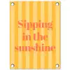 Gestreept - Geel - Sunshine - Letters tuinposter los doek klein -3d