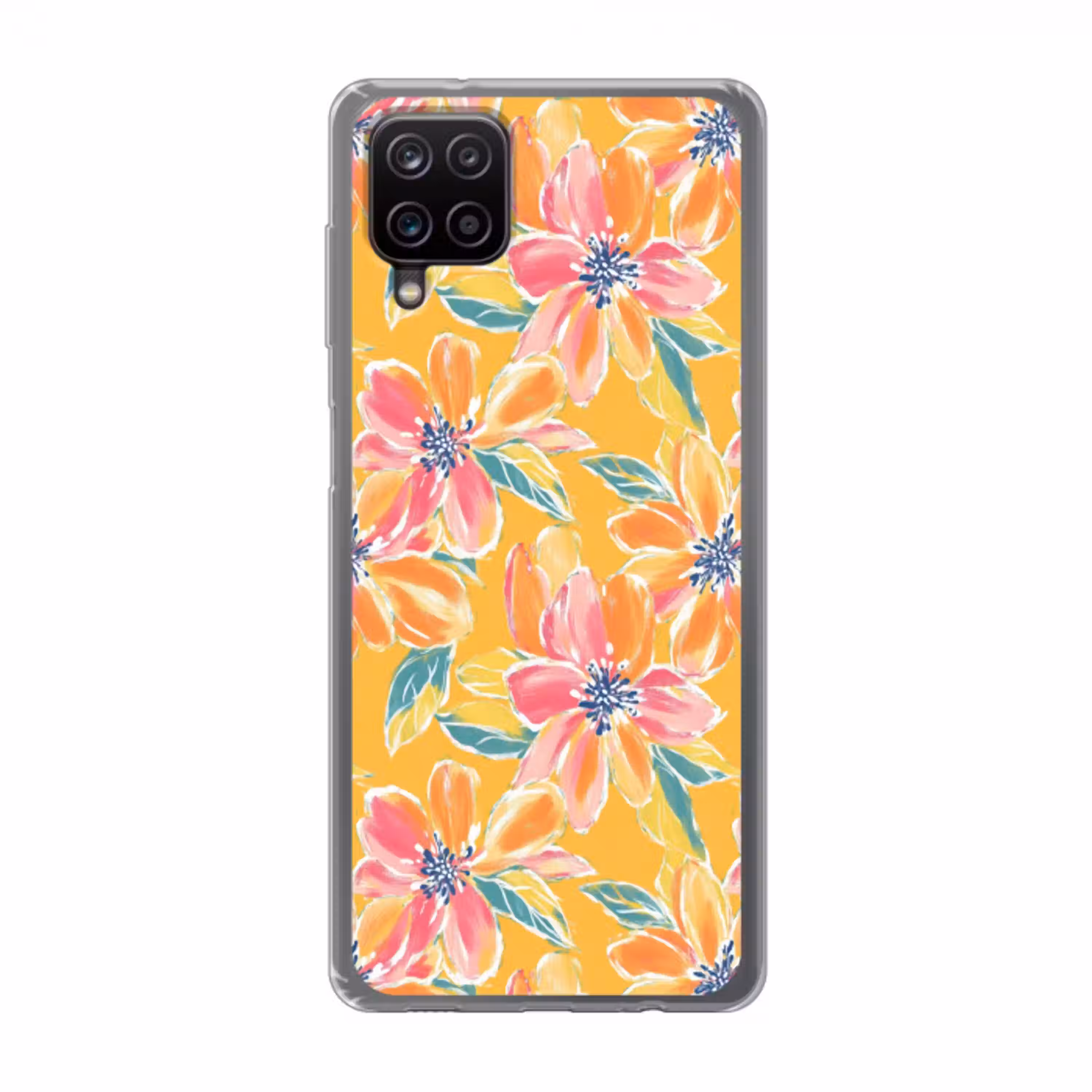 Textuur - Bloemen - Kleurrijk Telefoonhoesje Samsung Galaxy A12 klein 372 -3d