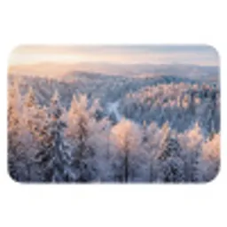 Bos - Bergen - Goud - Winter - Warm Badmat klein -3d