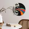 Mond - Golven - Regenboog Wandcirkel kunststof plaat 5mm dik klein -sfeer4