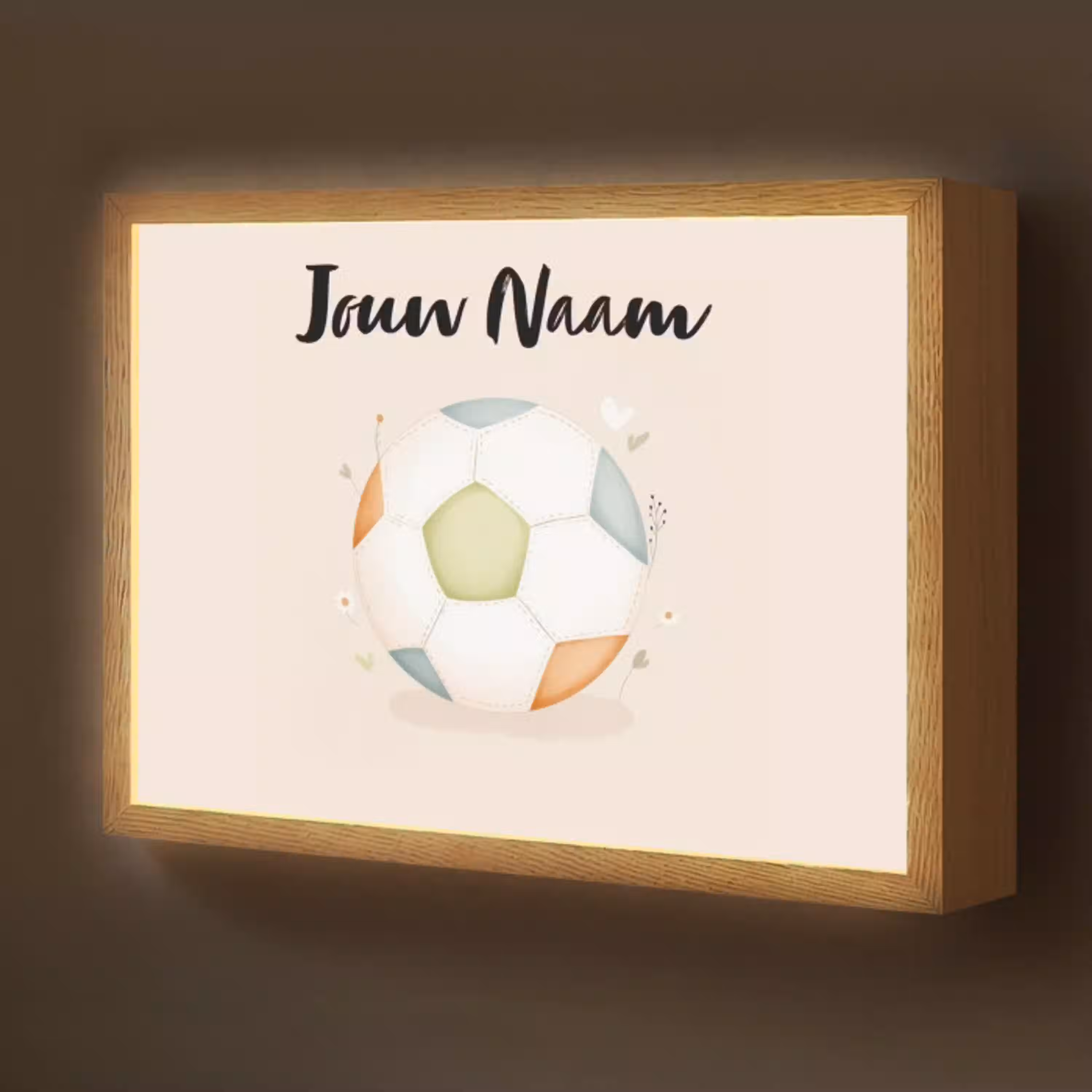Voetbal - Rond - Pastel Light Box met batterij (Wandlamp kind) middel -z3d_website
