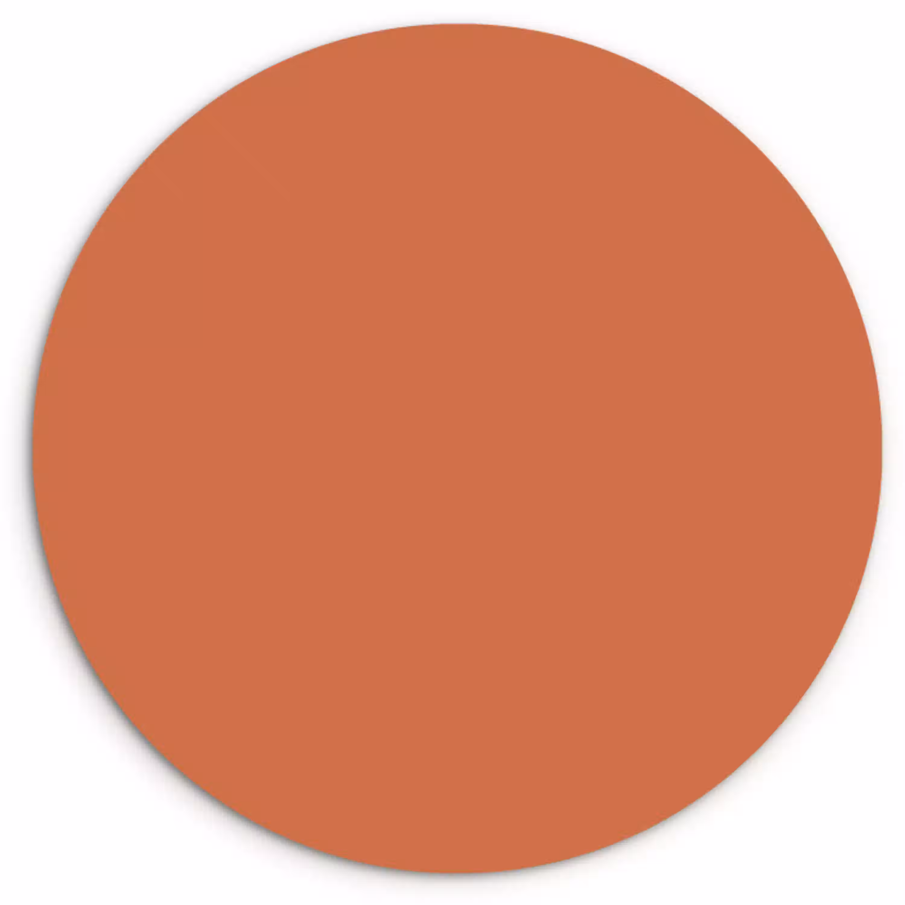 Classic - Terracotta - Oranje Wandcirkel kunststof plaat 5mm dik klein 188 -3d
