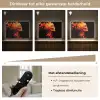 Schedel - Oranje - Zijaanzicht - Vlammen Light Box met batterij (Wandlamp) middel -USP_dimbaarNL