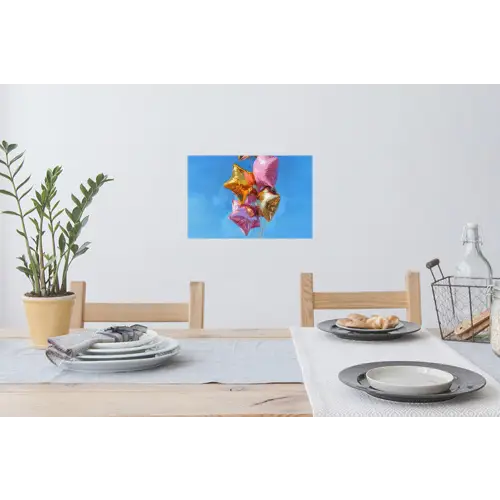 Ballonnen - Goud - Stervorm - Roze Muursticker klein -eettafel