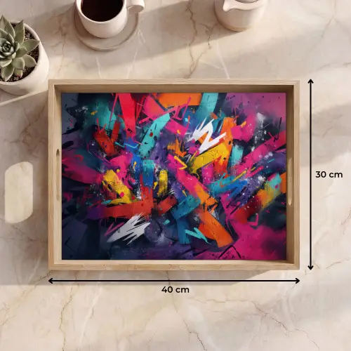 Abstract - Explosie - Neonkleuren Dienblad Rechthoek middel -USP_Formaat