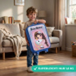 Meisje - Eenhoorn - Glitter Kinderkoffer - Blauw klein -sfeer2_DE