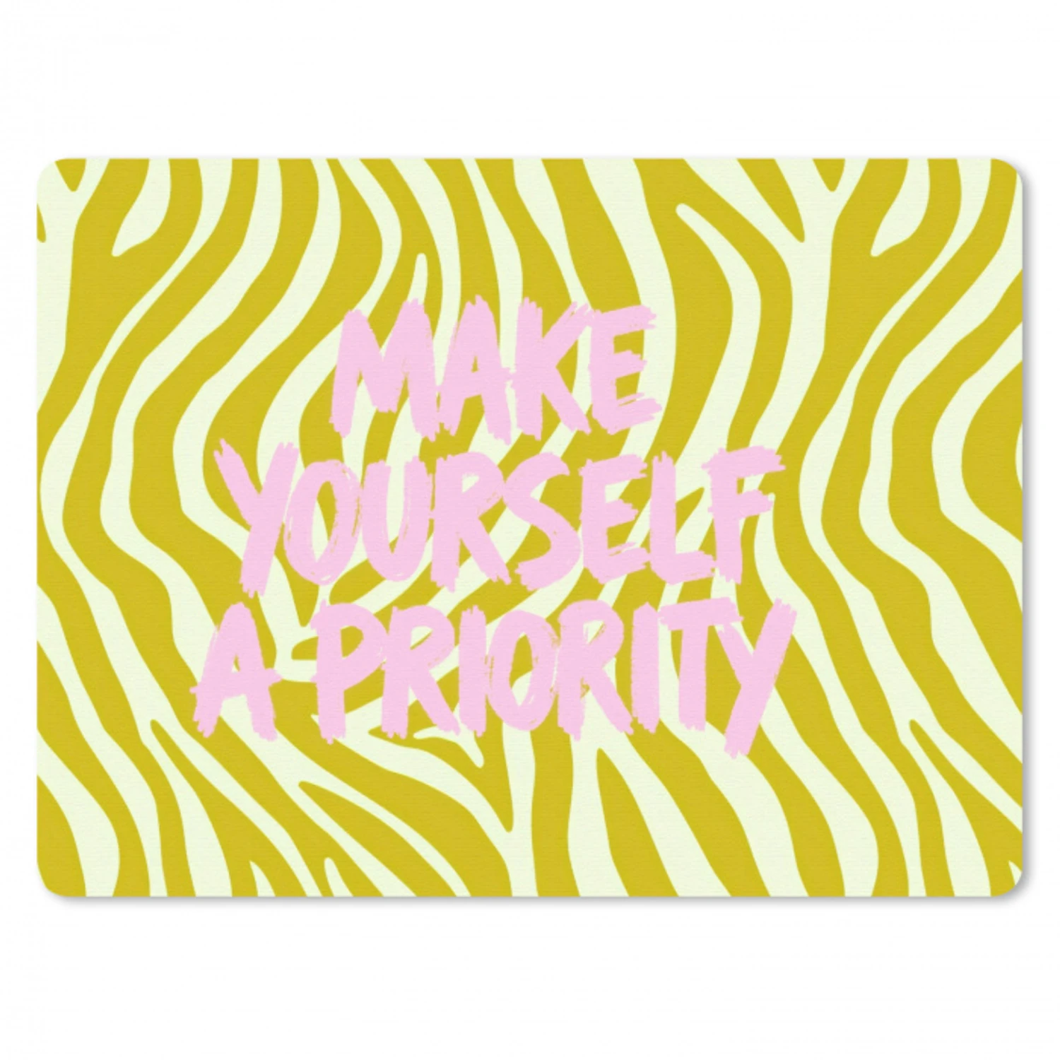 Zebraprint - Priority - Roze muismat rubber klein -3d