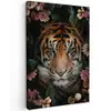 Tijger - Bloemen - Bladeren canvas 2cm klein -z3d
