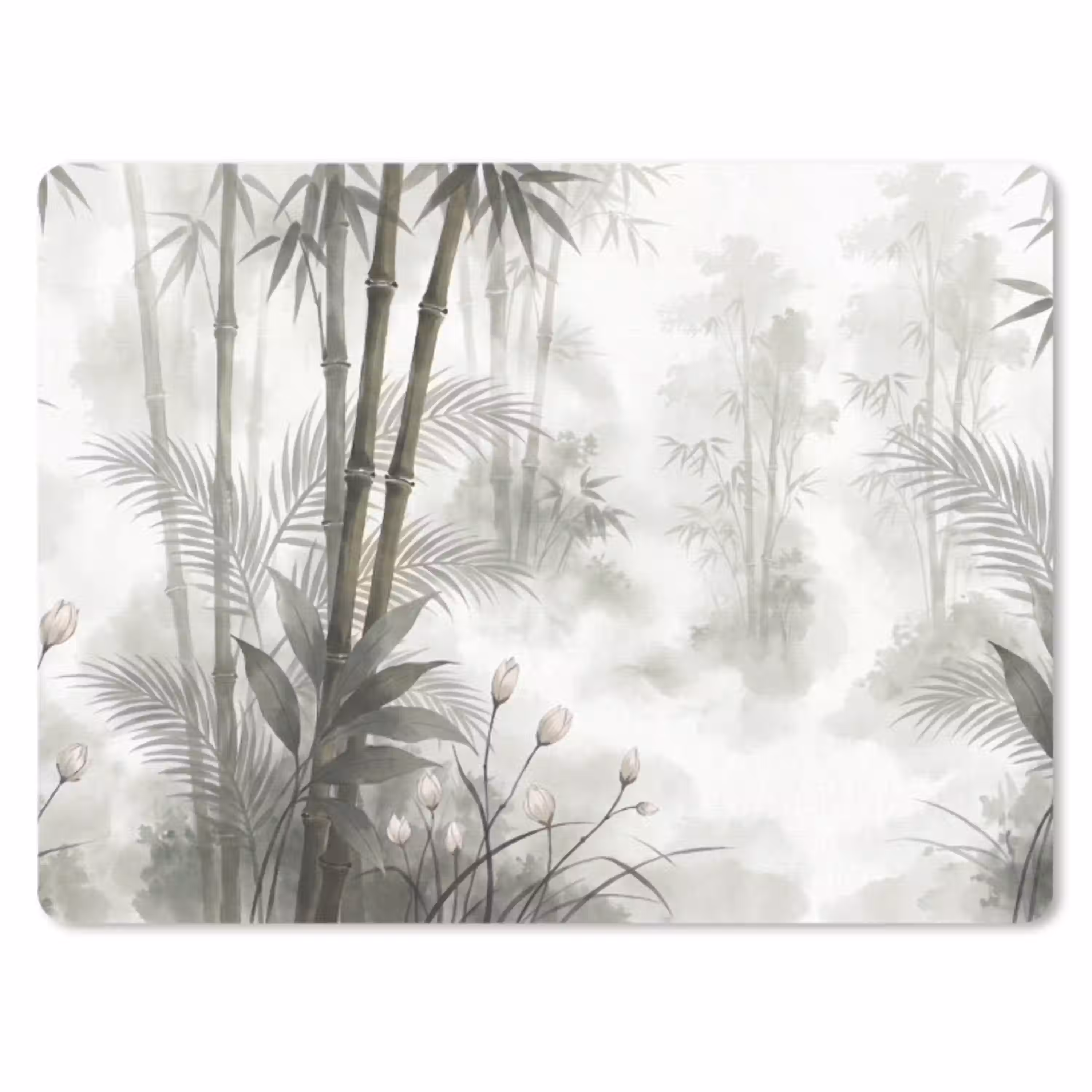 Bloemen - Knop - Tuin - Illustratie - Wit muismat rubber klein -3d