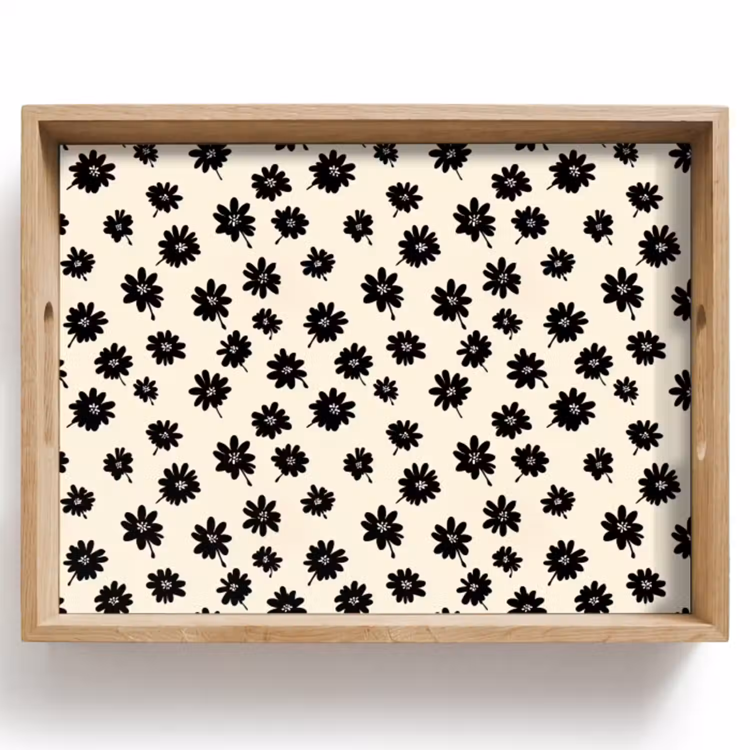 Dienblad - Madeliefjes - Grafisch - Zwart - Beige