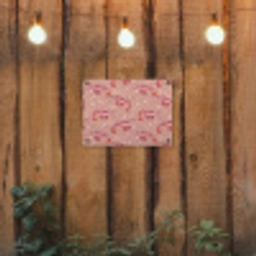 Garnalen - Stippen - Roze tuinposter los doek klein 239 -sfeer1
