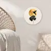 Zwarte kolibrie - Bloem - Gouden cirkel Wandcirkel kunststof plaat 5mm dik klein -sfeer5