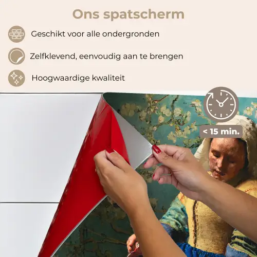 Melkmeisje - Amandelbloesem - Van Gogh - Vermeer - Schilderij - Oude meesters keuken achterwand spatscherm klein -spatscherm_NL