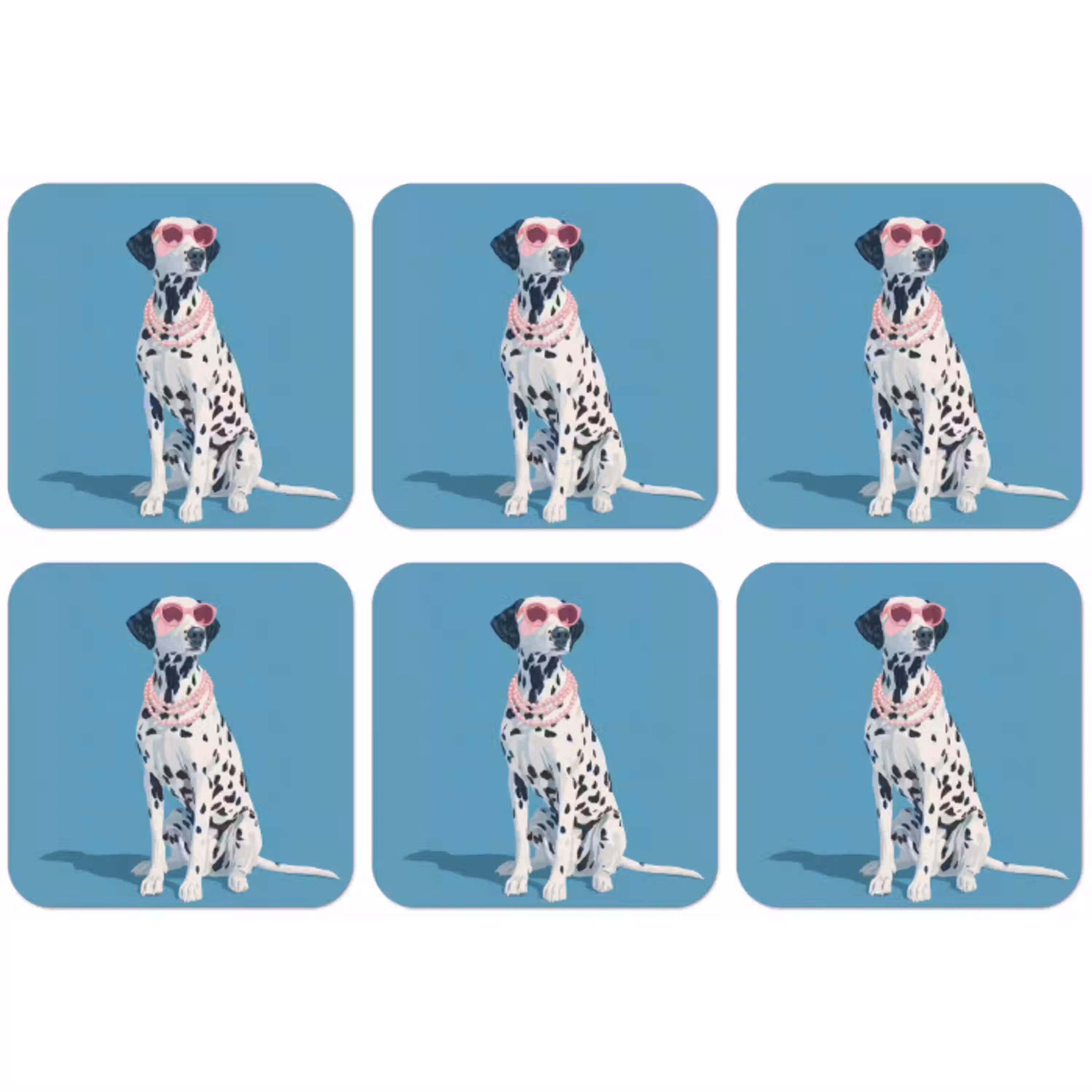 Dalmatiër - Zonnebril - Blauw onderzetter kurk middel -zkaufland3dotto
