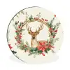 Kerstkrans - Hert - Hulst - Rood Wandcirkel aluminium klein -3d