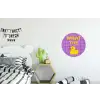 Tekst - Eend - Paars Wandcirkel aluminium klein -kinderkamer