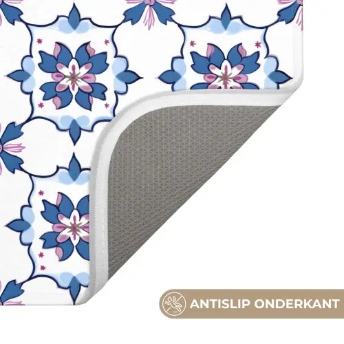 Modern - Patroon - Blauw - Roze WCmat klein 1009 -USP_AntislipNL