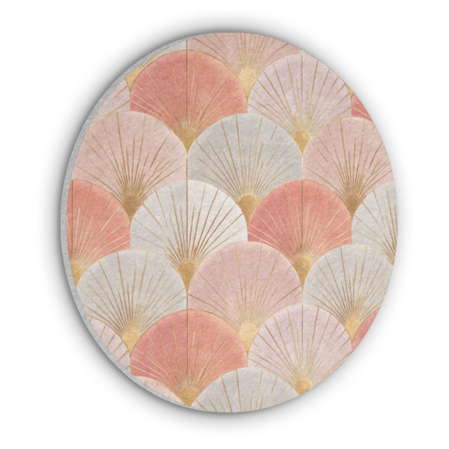Waaiers - Goud - Roze Akoestische PET Vilt - Rond klein 838 -3d