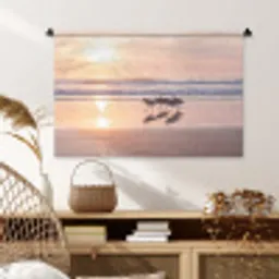 Zee - Vogels - Strand Wandkleed katoen middel -sfeer5