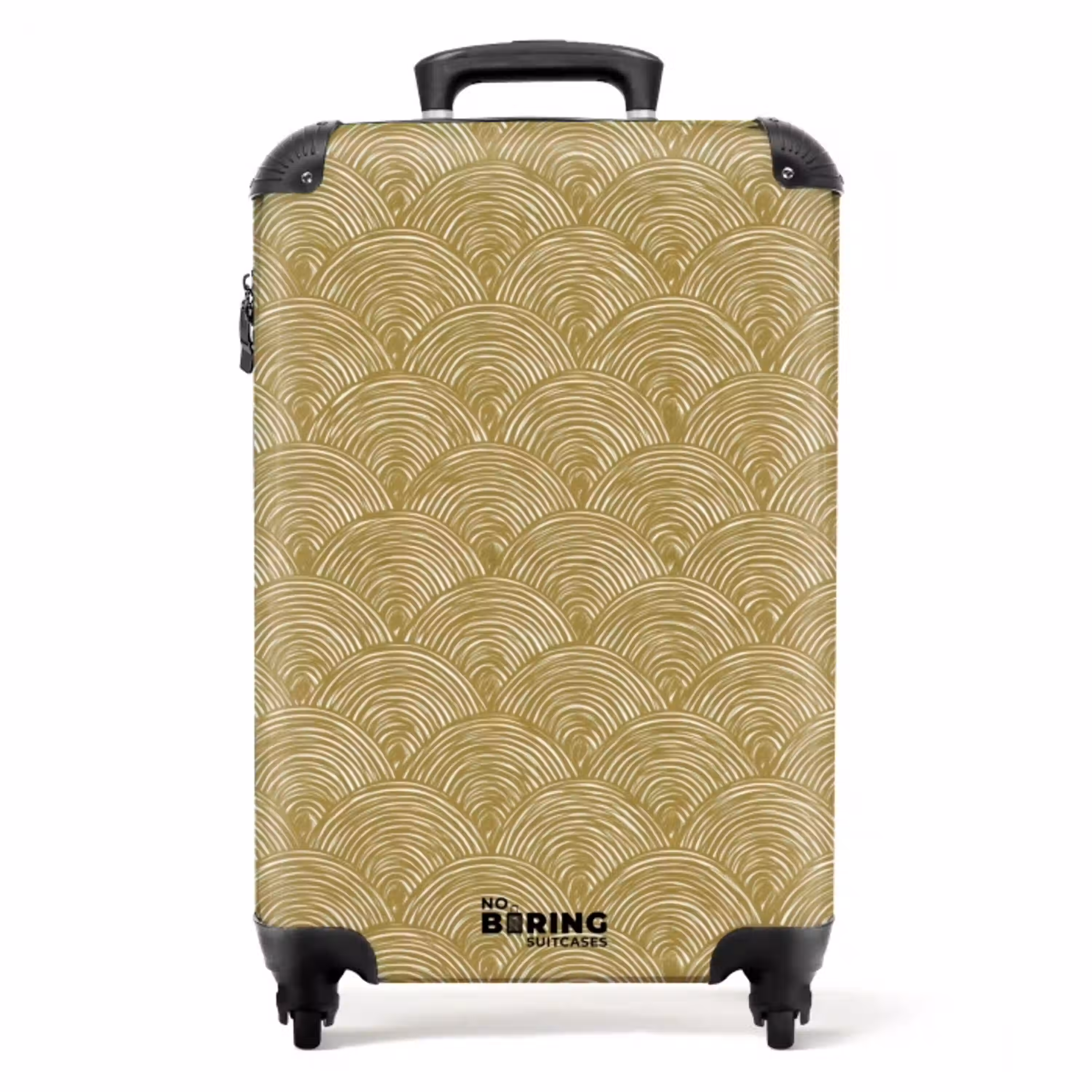 Waaier - Geometrisch - Groen NBS - Handbagage koffer - Volwassenen Unisex middel -productfoto_recht