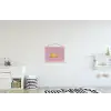 Eendjes - Vrolijk - Roze textielposter latten blank klein -kinderkamer