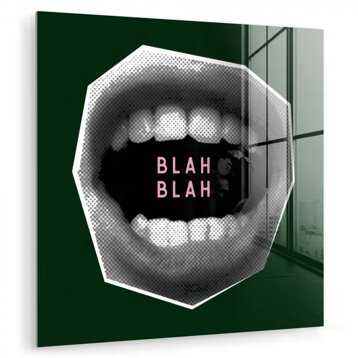 Mond - Groen - Illustratie - BLAH BLAH plexiglas 5mm klein -zzzproduct_nieuw