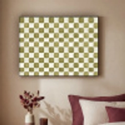 Schaak - Patroon - Groen Textielframe zwart klein 947 -sfeer1