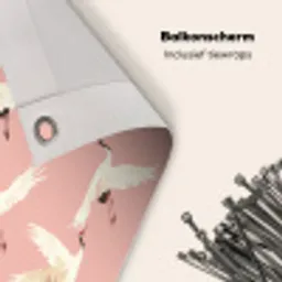 Modern - Kraanvogels - Roze Balkonbeschermer Duitsland klein 596 -closeup_NL