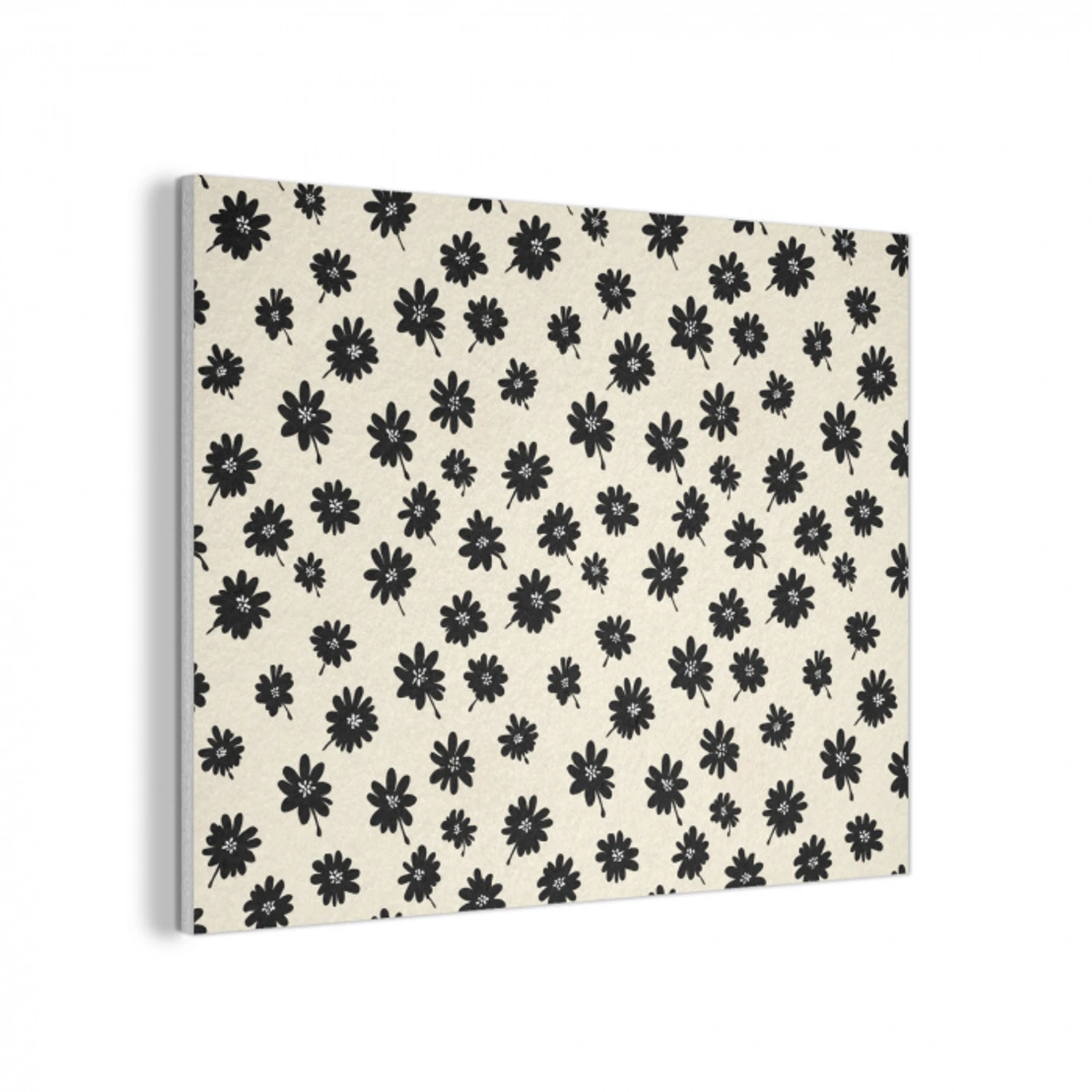 Madeliefjes - Grafisch - Zwart - Beige PET vilt klein 837 -3d