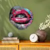 Lippen - Felroze - Graffiti - Verfstrepen Wandcirkel Organisch Forex 3mm klein -sfeer2