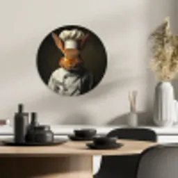 Konijn - Kok - Dier KitchenYeah - Keuken - Wandcirkel Forex klein -sfeer2