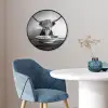 Schotse Hooglander - Spaghetti - Dieren - Zwart wit Fotolijst rond zonder passe partout klein -sfeer2